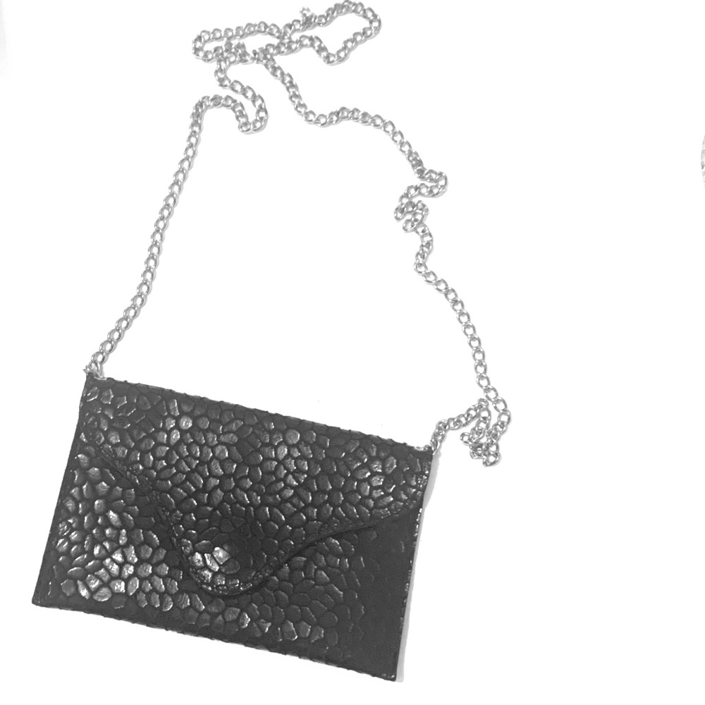 Black Textured Crossbody